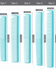Peignes de coupe ultime Vellen Hair® - 5 tailles différentes - Bleu