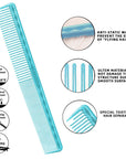 Peignes de coupe ultime Vellen Hair® - 5 tailles différentes - Bleu