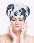 Vellen Hair Bonnet de Douche de Luxe pour Femmes - Motif Fleur de Lys