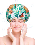 Vellen Hair Bonnet de Douche de Luxe pour Femmes - Motif Fleur Tropicale