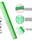 Peignes de coupe ultime Vellen Hair® - 5 tailles différentes - vert transparent