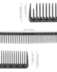 Peignes de coupe ultime Vellen Hair® - 5 tailles différentes - Noir