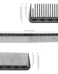 Peignes de coupe ultime Vellen Hair® - 5 tailles différentes - Noir