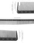 Peignes de coupe ultime Vellen Hair® - 5 tailles différentes - Noir
