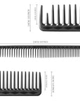 Peignes de coupe ultime Vellen Hair® - 5 tailles différentes - Noir