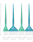 Brosse à coloration Glam - Lot de 4 - Menthe/Bleu