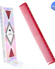 Peigne de coupe ultime Vellen Hair® - VH202 - 17,8 cm - Rouge transparent