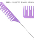 Ensemble de Peignes de Mise en Évidence Ultime 2.0 - 5 Tailles - Violet/Rose