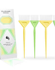Brosse à coloration - Lot de 4 - Jaune/Vert