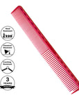 Peigne de coupe ultime Vellen Hair® - VH202 - 17,8 cm - Rouge transparent