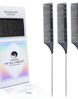 Peignes à queue Vellen Hair® Ultimate - Pack de 3 - Noir