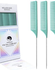 Peignes à queue Vellen Hair® Ultimate - Pack de 3 - Menthe