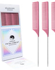 Peignes à queue Vellen Hair® Ultimate - Pack de 3 - Rose