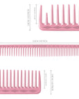 Peignes de coupe ultime Vellen Hair® - 5 tailles différentes - Rose