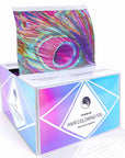 Papier aluminium pop-up pour mèches Vellen Hair – 500 feuilles 12,7 x 28 cm – 15 microns – Plumes de paon